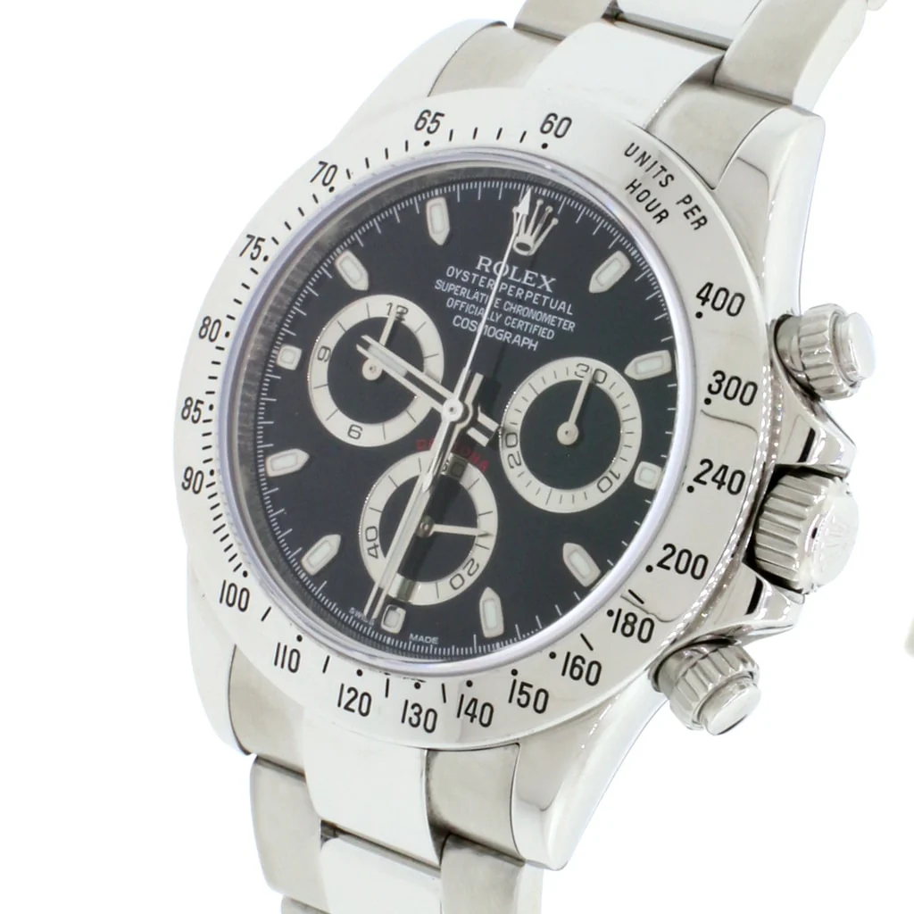 Rolex Cosmograph Daytona Black Dial 40MM Automatic Stainless Steel Mens Oyster Watch 116520 - Image 3