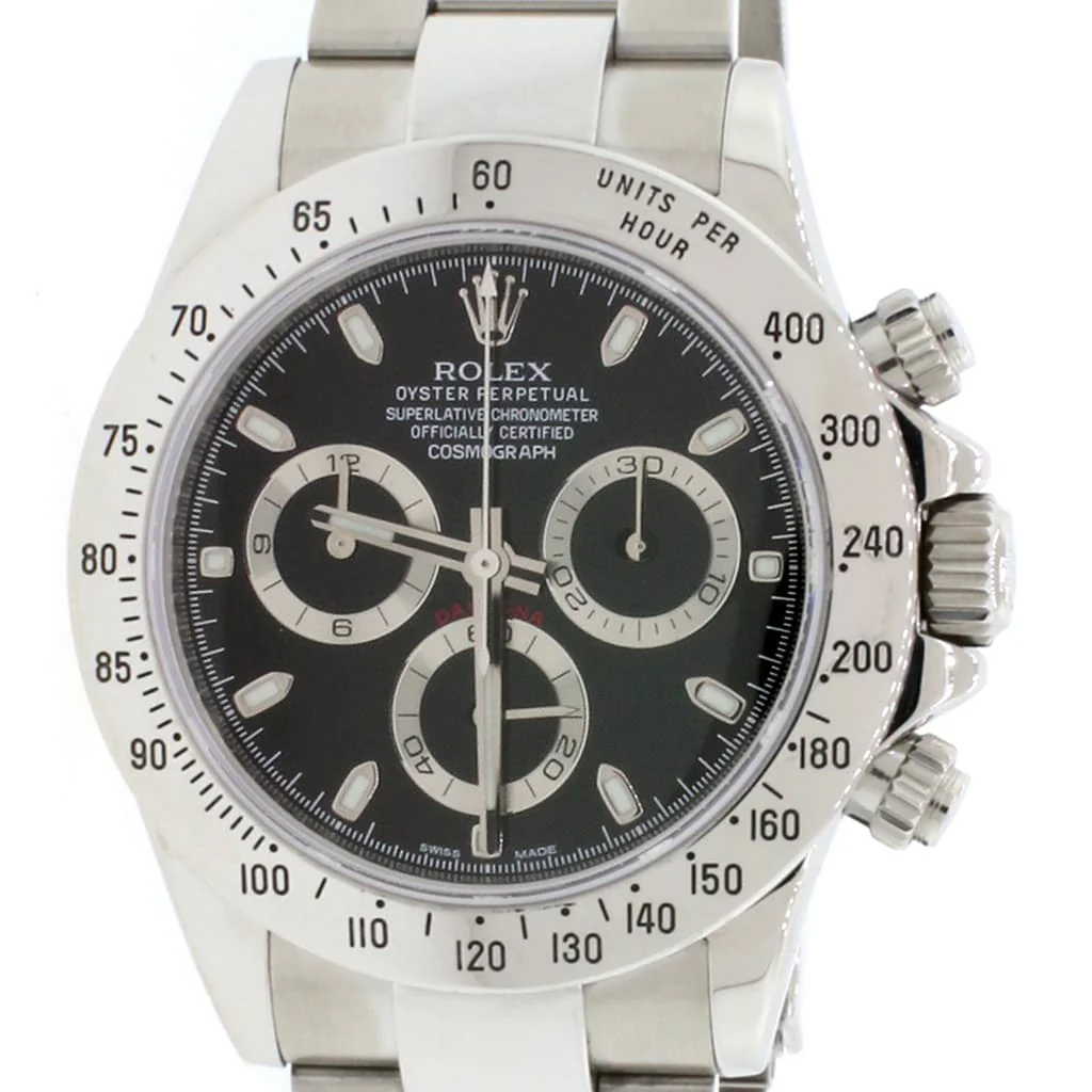 Rolex Cosmograph Daytona Black Dial 40MM Automatic Stainless Steel Mens Oyster Watch 116520 - Image 4