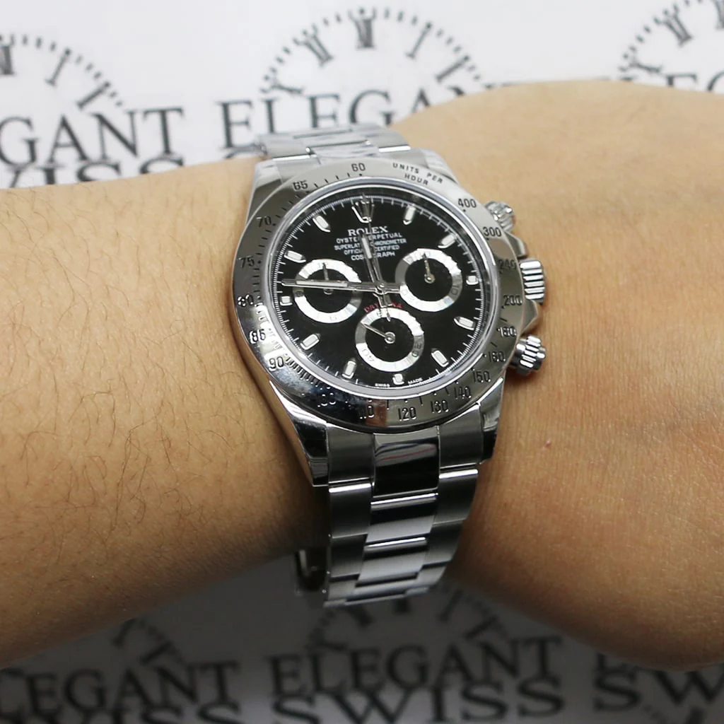 Rolex Cosmograph Daytona Black Dial 40MM Automatic Stainless Steel Mens Oyster Watch 116520 - Image 6