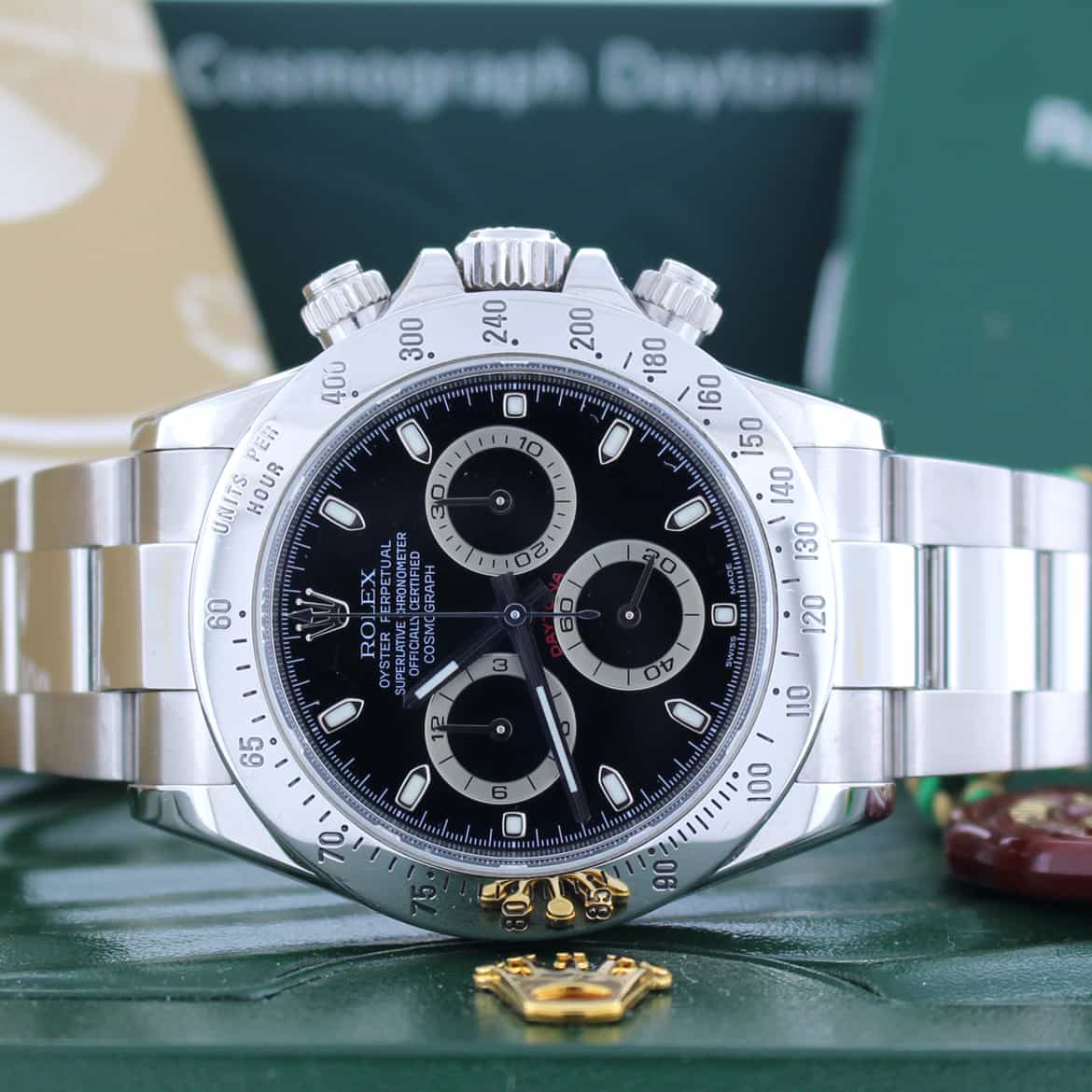 Rolex Cosmograph Daytona Black Dial 40MM Automatic Stainless Steel Mens Watch 116520 - Image 2