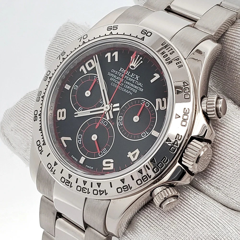 Rolex Cosmograph Daytona Black Racing Dial 18K White Gold Watch 116509 - Image 2