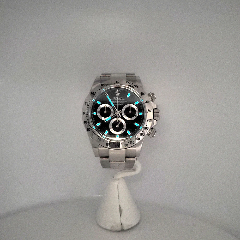 Rolex Cosmograph Daytona Engraved Rehaut 40mm 116520 Black Dial Steel Watch Box Papers - Image 8
