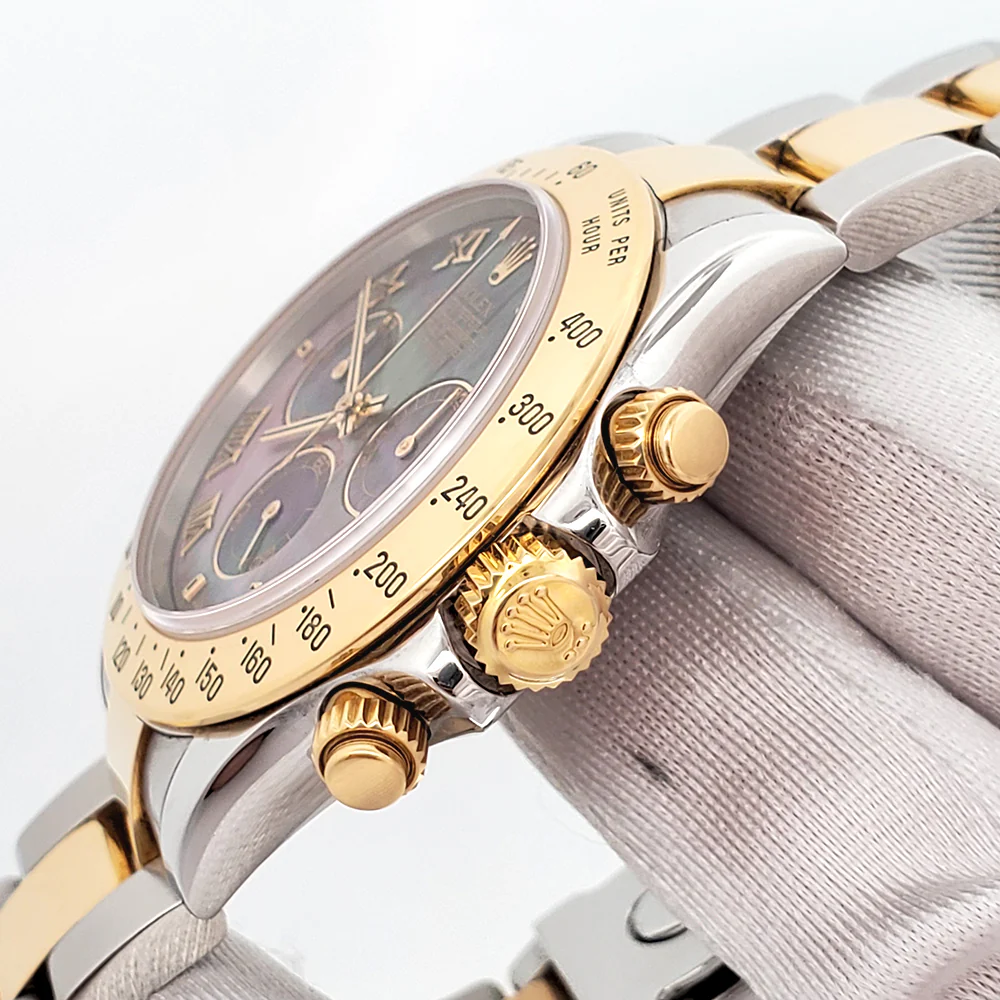 Rolex Cosmograph Daytona Factory Tahitian Mother of Pearl Dial Yellow Gold/ Steel Watch 116523 Box/Papers/Service Papers - Image 3