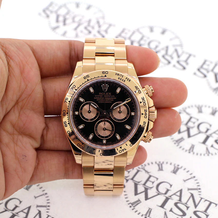 Rolex Cosmograph Daytona Rose Gold Black Dial 40mm Watch Box Papers 116505 - Image 5