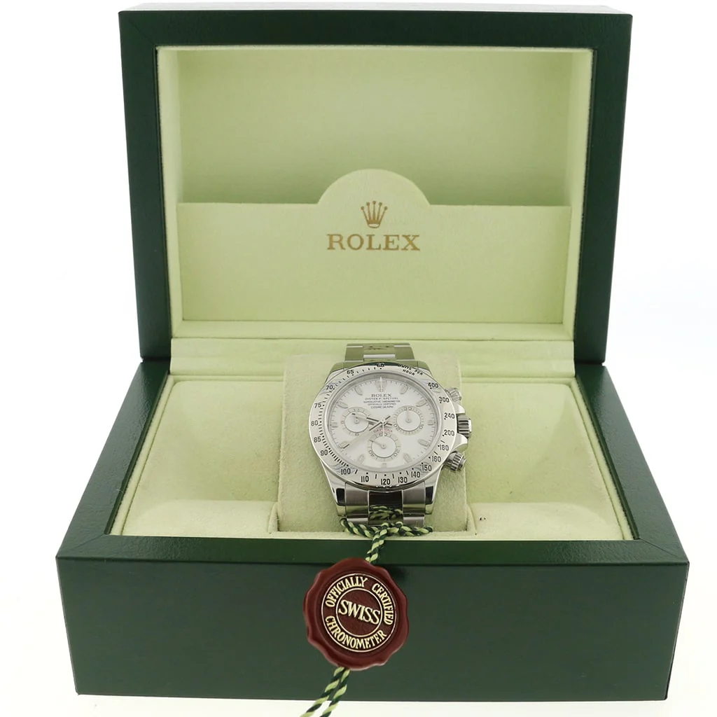 Rolex Cosmograph Daytona White Dial 40MM Automatic Stainless Steel Mens Oyster Watch 116520 - Image 3