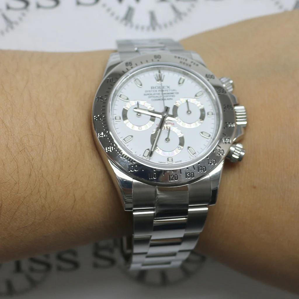 Rolex Cosmograph Daytona White Dial 40MM Automatic Stainless Steel Mens Oyster Watch 116520 - Image 6