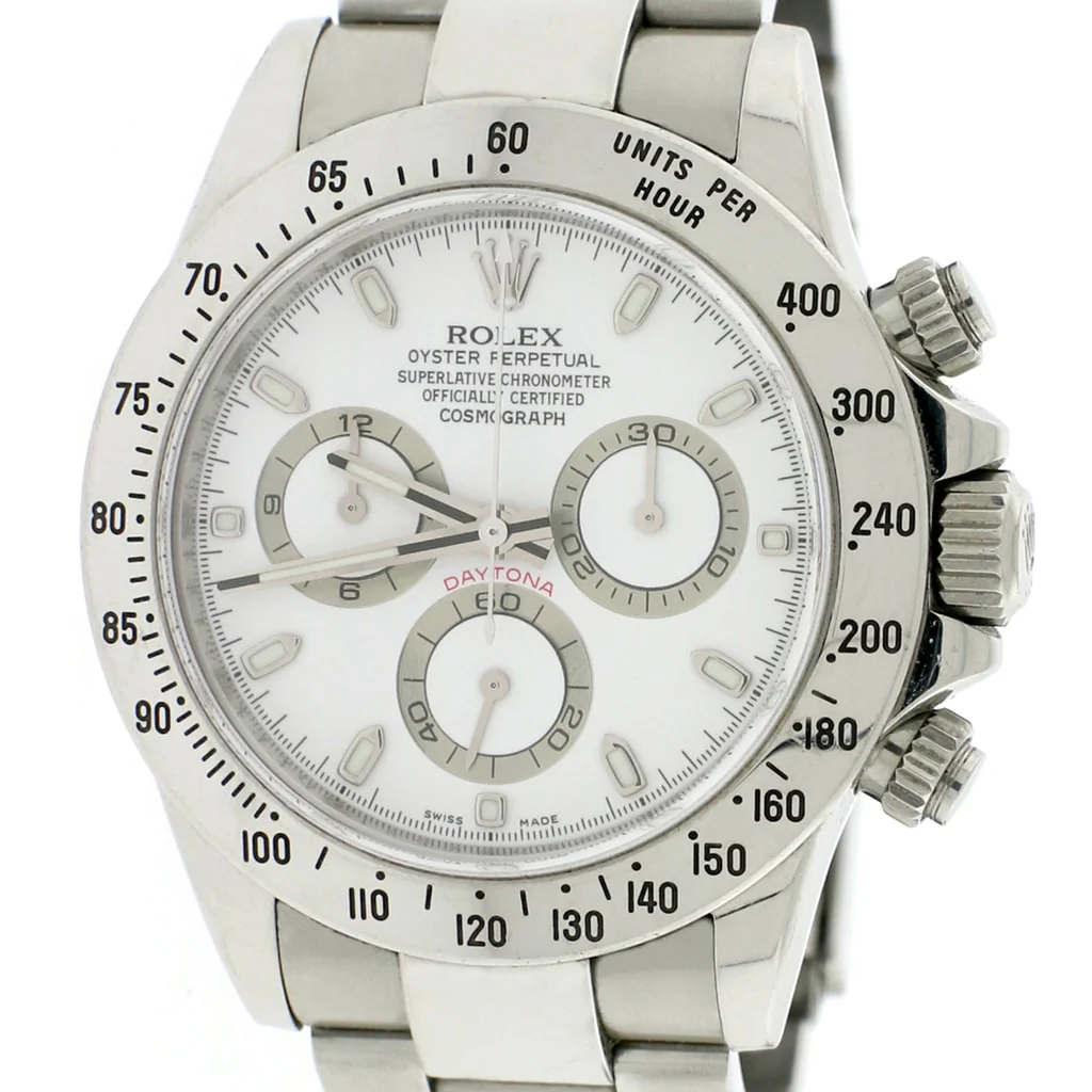 Rolex Cosmograph Daytona White Dial 40MM Automatic Stainless Steel Mens Oyster Watch 116520 - Image 3