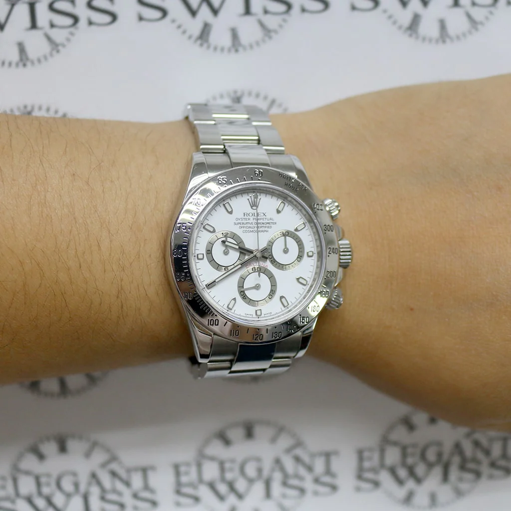 Rolex Cosmograph Daytona White Dial 40MM Automatic Stainless Steel Mens Oyster Watch 116520 - Image 6