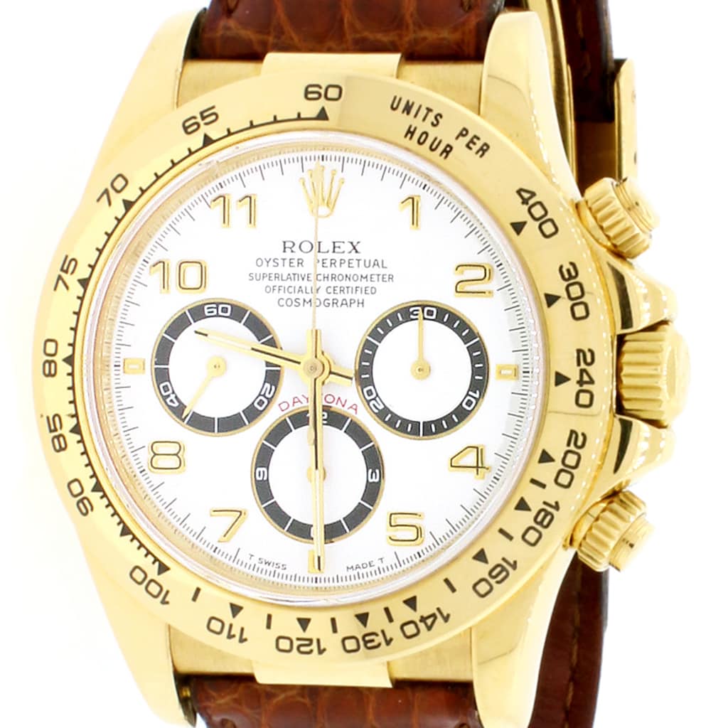 Rolex Cosmograph Daytona Zenith 18K Yellow Gold Factory White Dial 40MM Automatic Mens Watch 16518 - Image 5