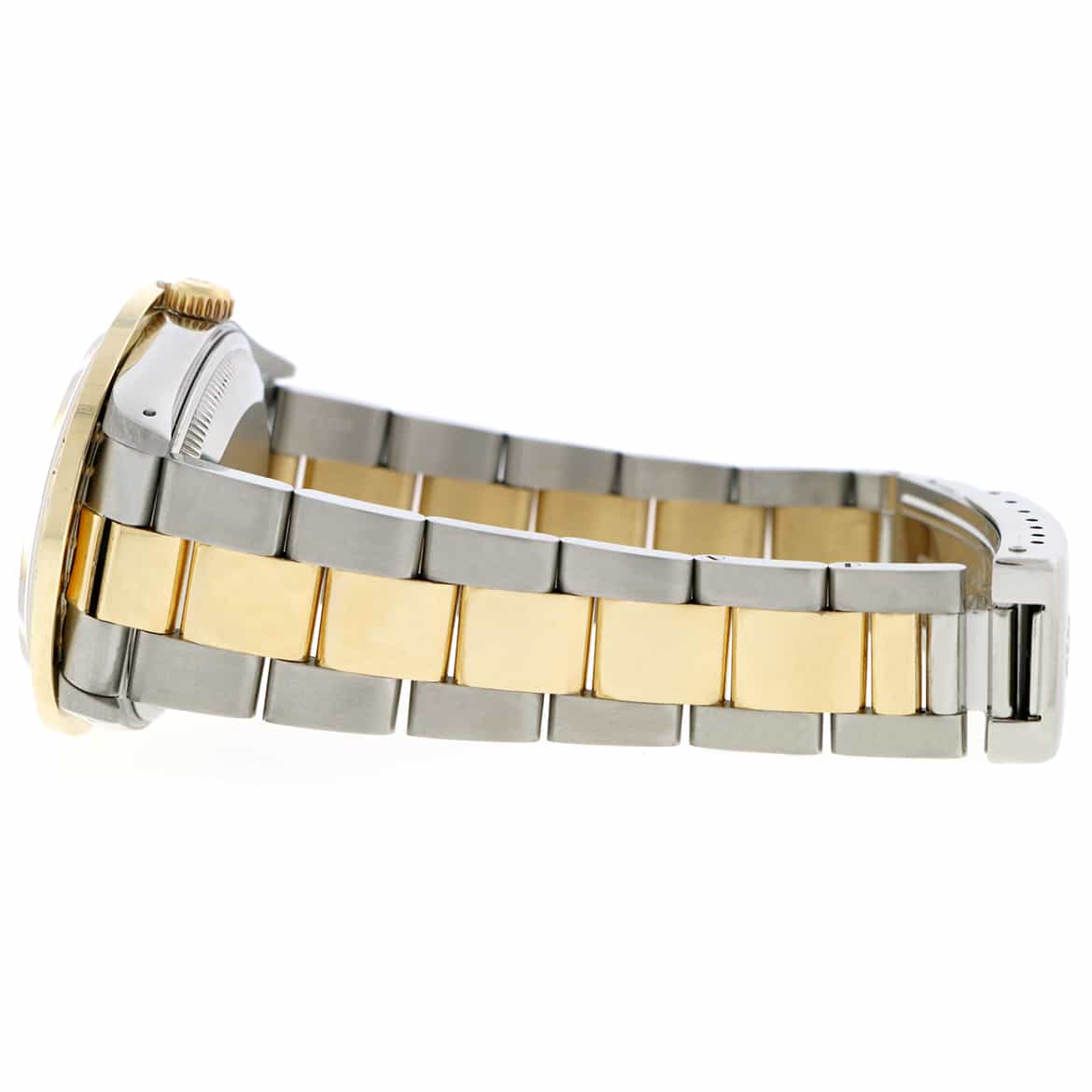 Rolex Date 2-Tone 18K Yellow Gold/Stainless Steel 34MM Original Champagne Index Dial Oyster Watch w/Diamond Bezel - Image 7