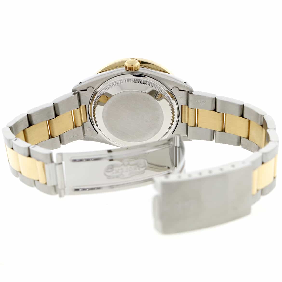 Rolex Date 2-Tone 18K Yellow Gold/Stainless Steel 34MM Original Champagne Index Dial Oyster Watch w/Diamond Bezel - Image 9