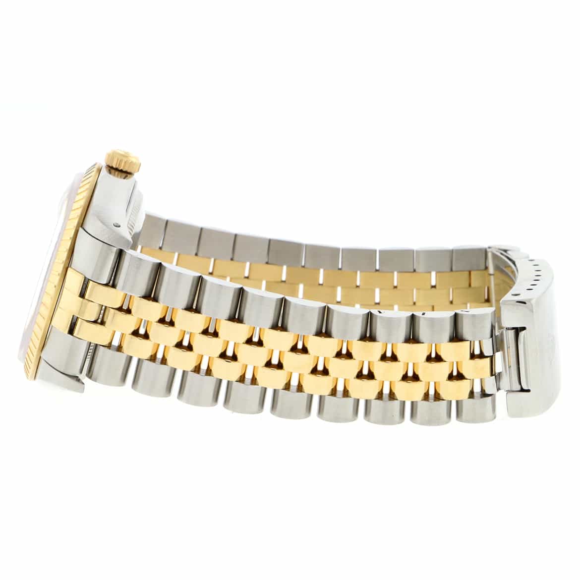 Rolex Date 2-Tone 18K Yellow Gold/Stainless Steel 34MM Original Champagne Stick Dial Jubilee Watch 15223 - Image 6