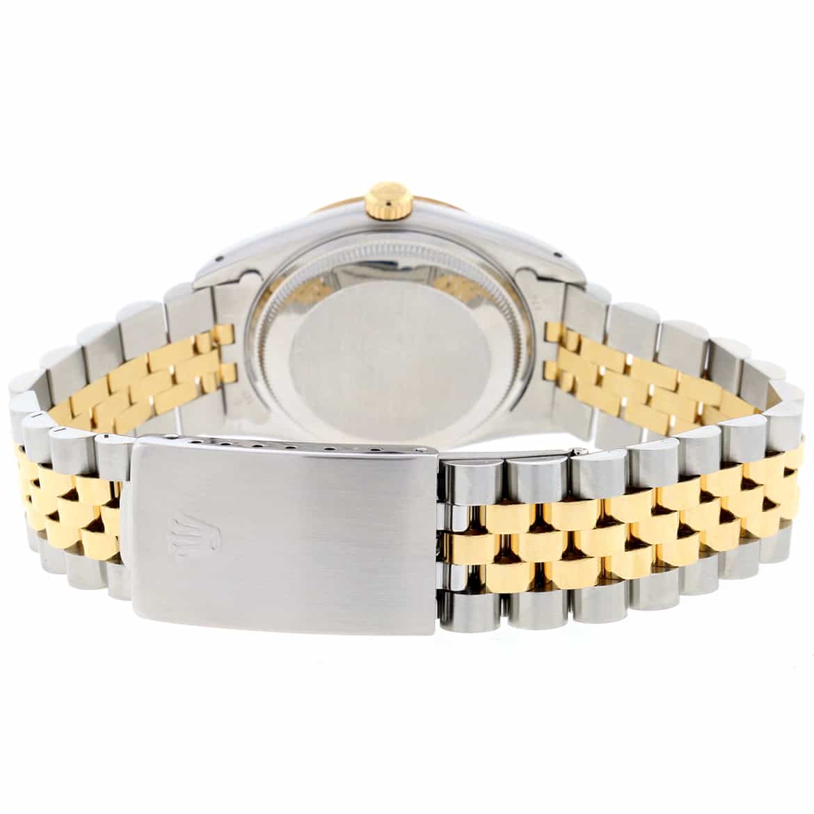 Rolex Date 2-Tone 18K Yellow Gold/Stainless Steel 34MM Original Champagne Stick Dial Jubilee Watch 15223 - Image 7
