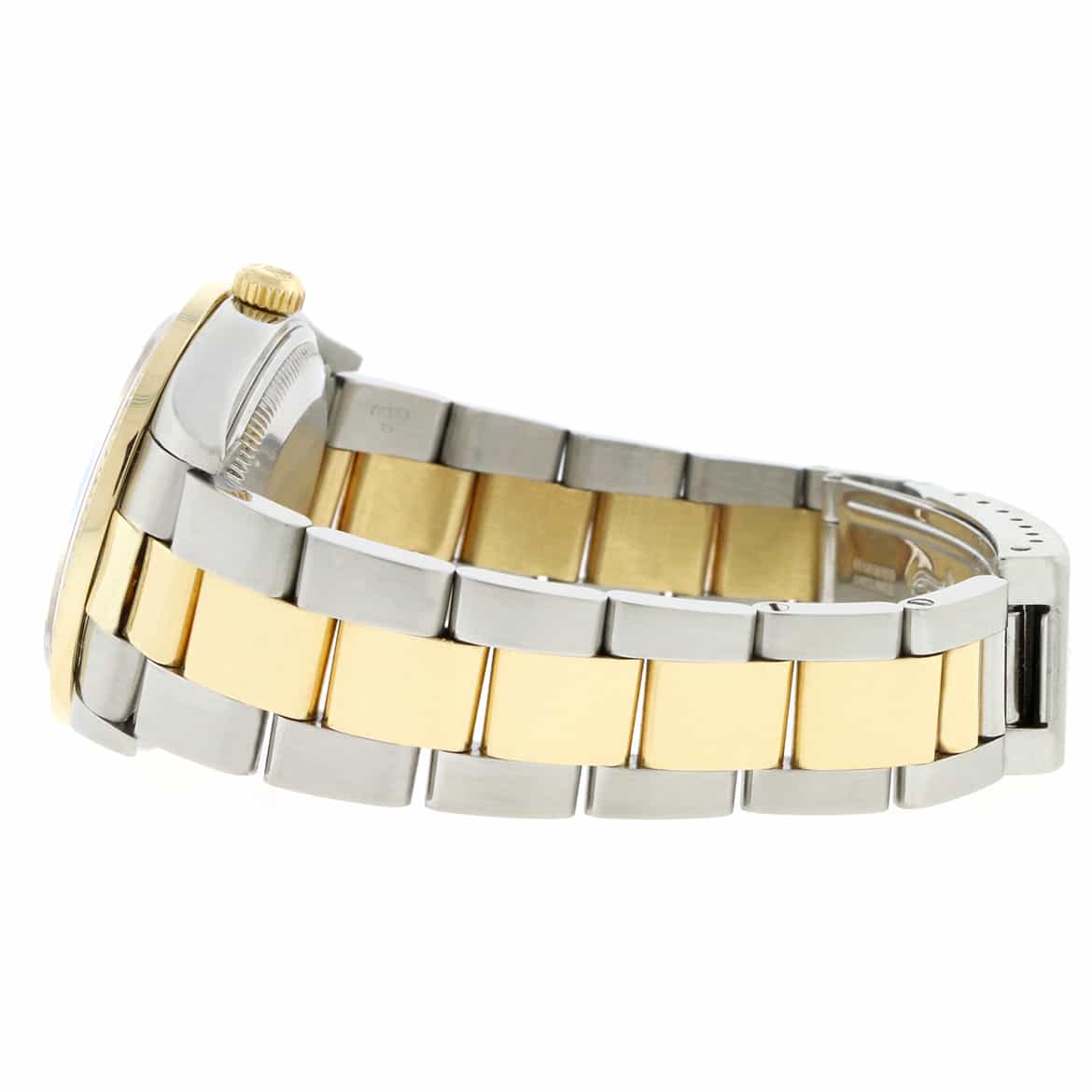 Rolex Date 2-Tone 18K Yellow Gold/Stainless Steel 34MM Original Champagne Index Dial Oyster Watch 15223 w/Diamond Bezel - Image 7