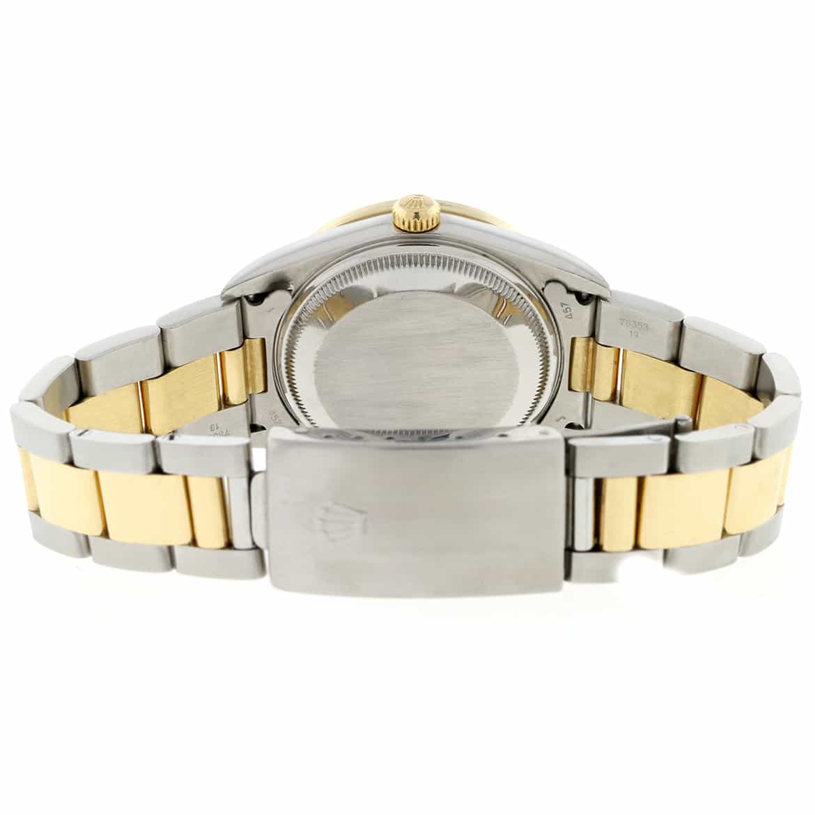Rolex Date 2-Tone 18K Yellow Gold/Stainless Steel 34MM Original Champagne Index Dial Oyster Watch 15223 w/Diamond Bezel - Image 9