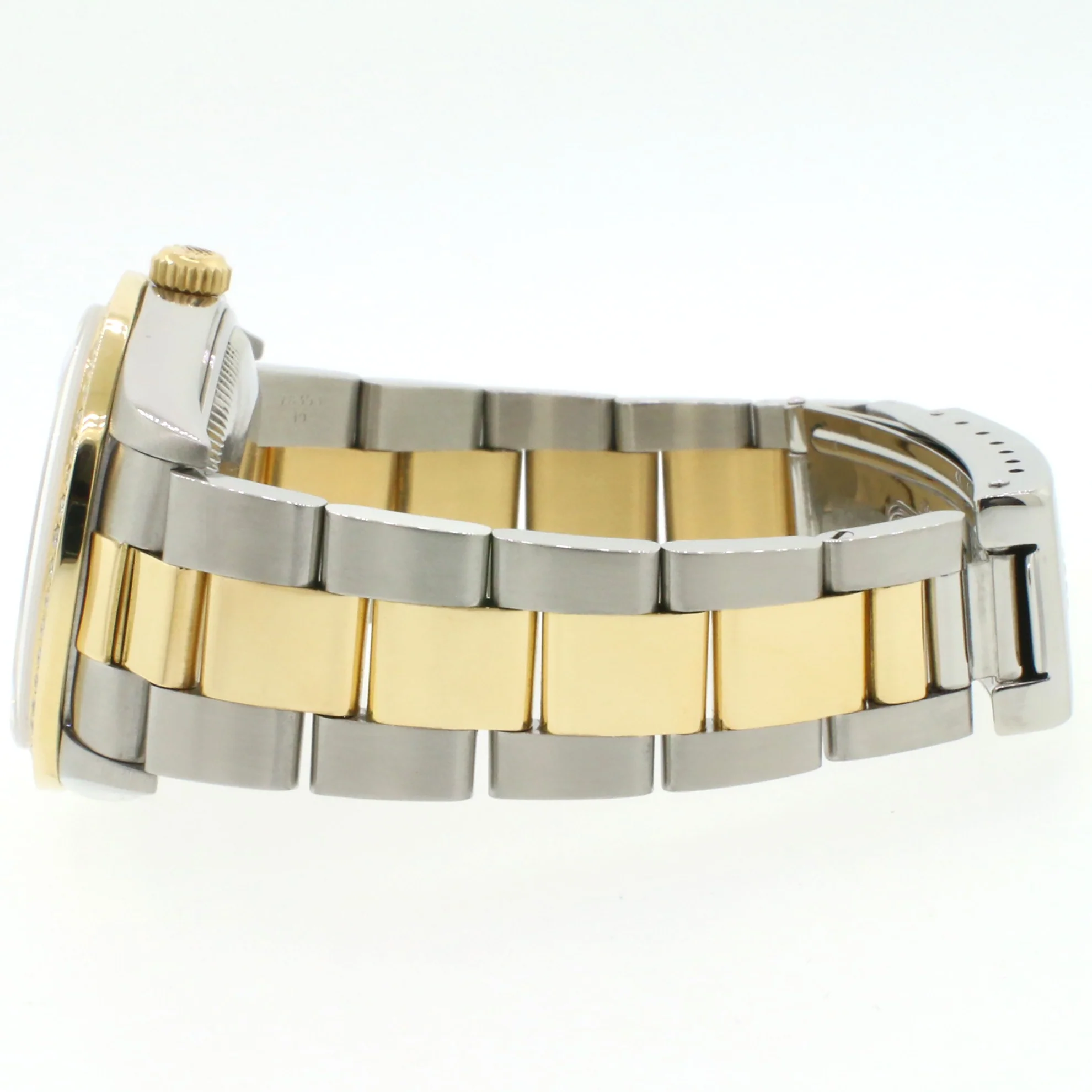 Rolex Date 2-Tone Yellow Gold/Steel 34MM White Dial Oyster Watch 15203 w/Diamond Bezel - Image 6