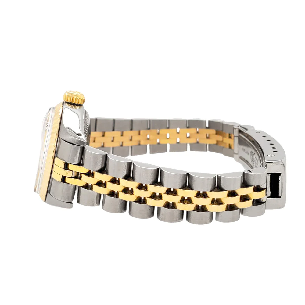 Rolex Date 26mm Champagne Dial Ladies Yellow Gold/Steel Jubilee Watch 6917 - Image 3
