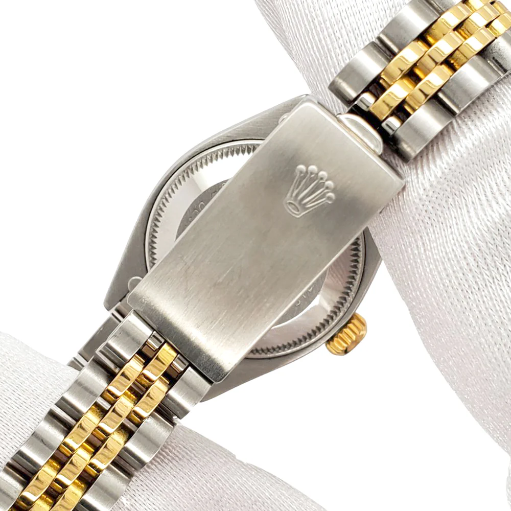 Rolex Date 26mm Champagne Dial Ladies Yellow Gold/Steel Jubilee Watch 6917 - Image 4