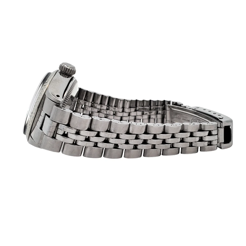 Rolex Date 26mm Gray Fluted Bezel Steel Watch 6917 - Image 4
