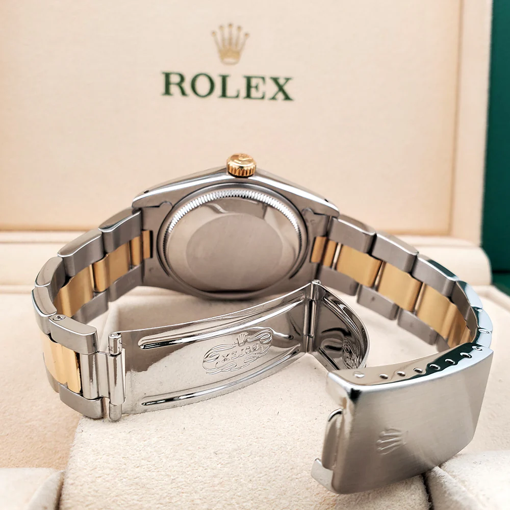 Rolex Date 34mm 1505 White Roman Dial 2-Tone Yellow Gold/Steel Oyster Watch - Image 6
