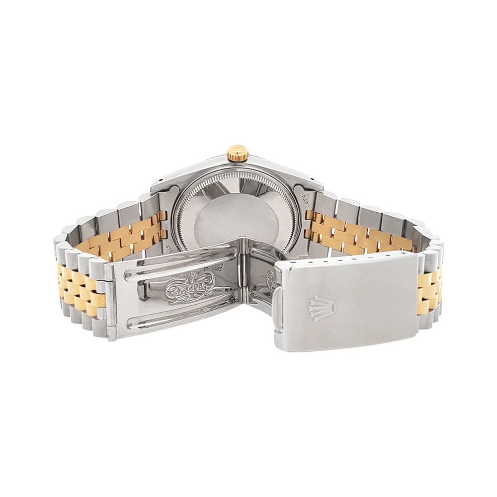 Rolex Date 34mm 15053 Champagne Index 2-tone Yellow Gold/Steel Jubilee Watch - Image 6