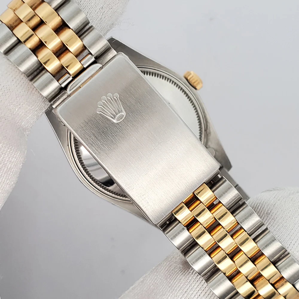 Rolex Date 34mm 15053 Vintage White Roman Dial Yellow Gold/Steel Jubilee Watch Box Papers - Image 6