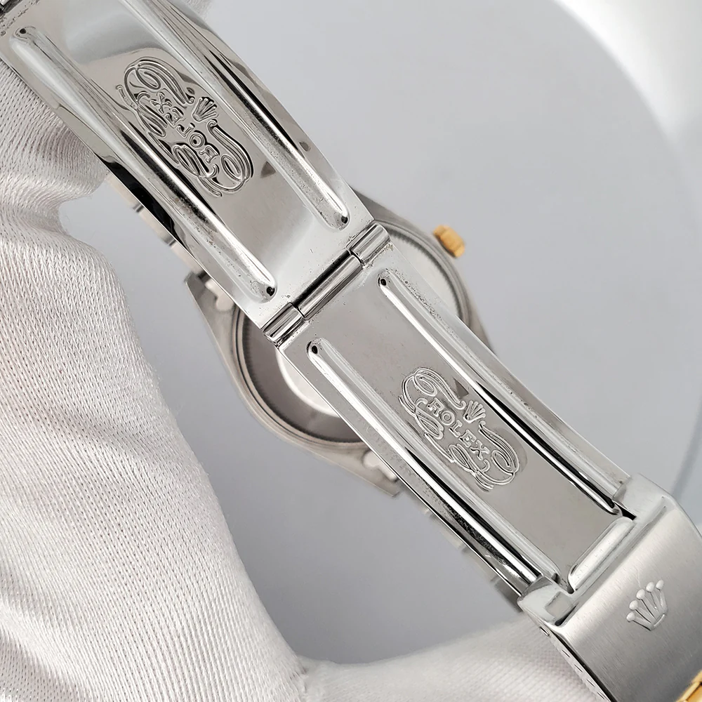 Rolex Date 34mm 15053 Vintage White Roman Dial Yellow Gold/Steel Jubilee Watch Box Papers - Image 7