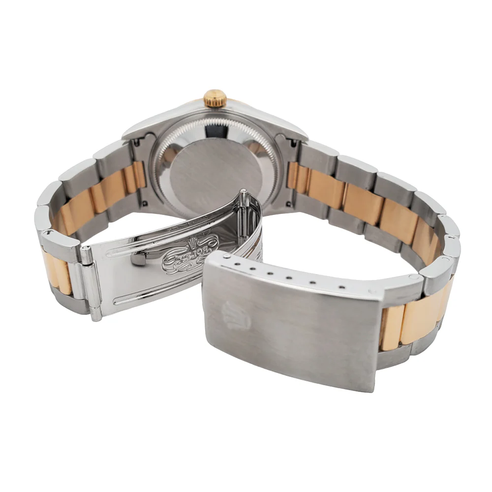 Rolex Date 34mm 2-Tone Slate Arabic Dial Yellow Gold/Steel Oyster 15223 Watch - Image 6