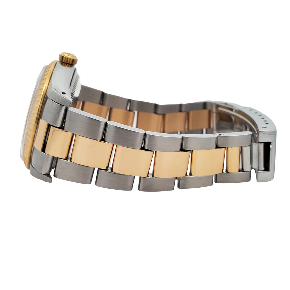 Rolex Date 34mm 2-Tone Yellow Gold/ Stainless Steel Champagne Dial Oyster 15223 Watch - Image 4