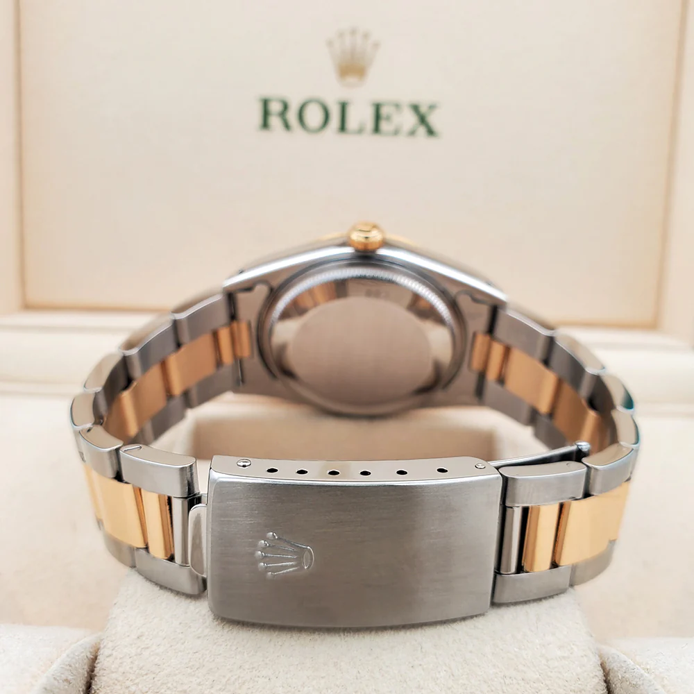 Rolex Date 34mm 2-Tone Yellow Gold/ Stainless Steel Champagne Dial Oyster 15223 Watch - Image 5