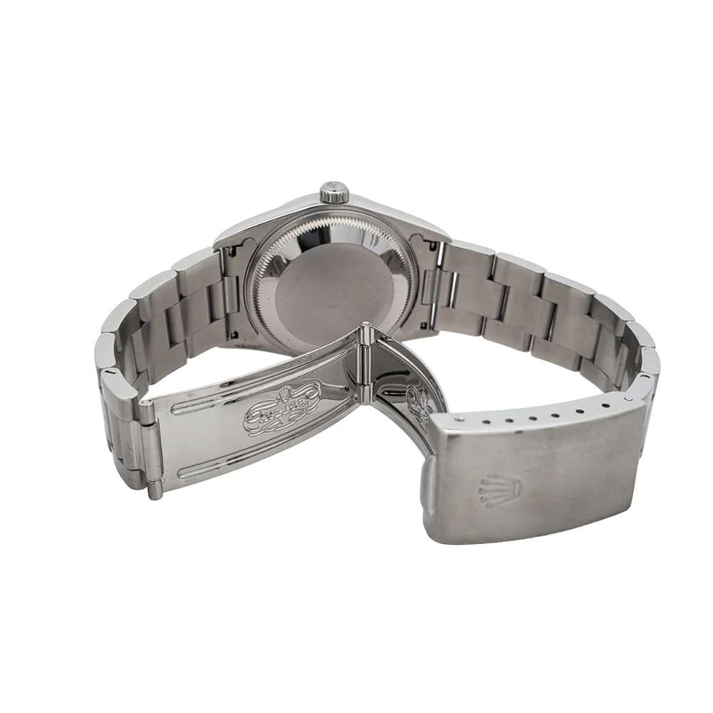 Rolex Date 34mm White Roman Dial Oyster Bracelet Steel 15200 Watch - Image 5