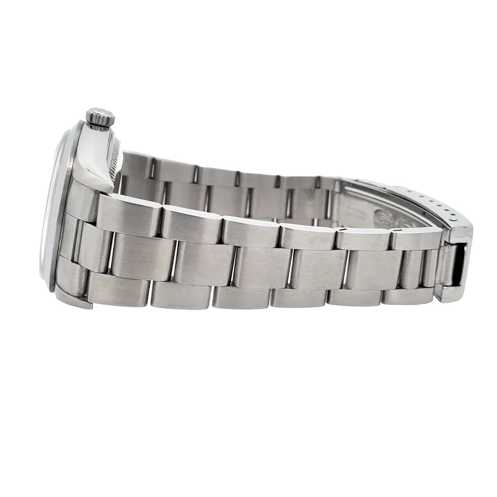 Rolex Date 34mm White Arabic Dial Steel Oyster Watch 15200 - Image 4
