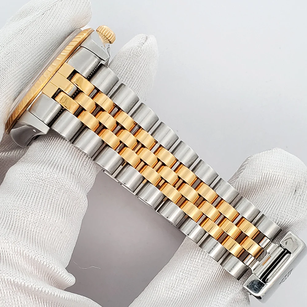 Rolex Date 34mm White Arabic Index Dial 2-Tone Yellow Gold/Steel Jubilee 15223 Watch - Image 4