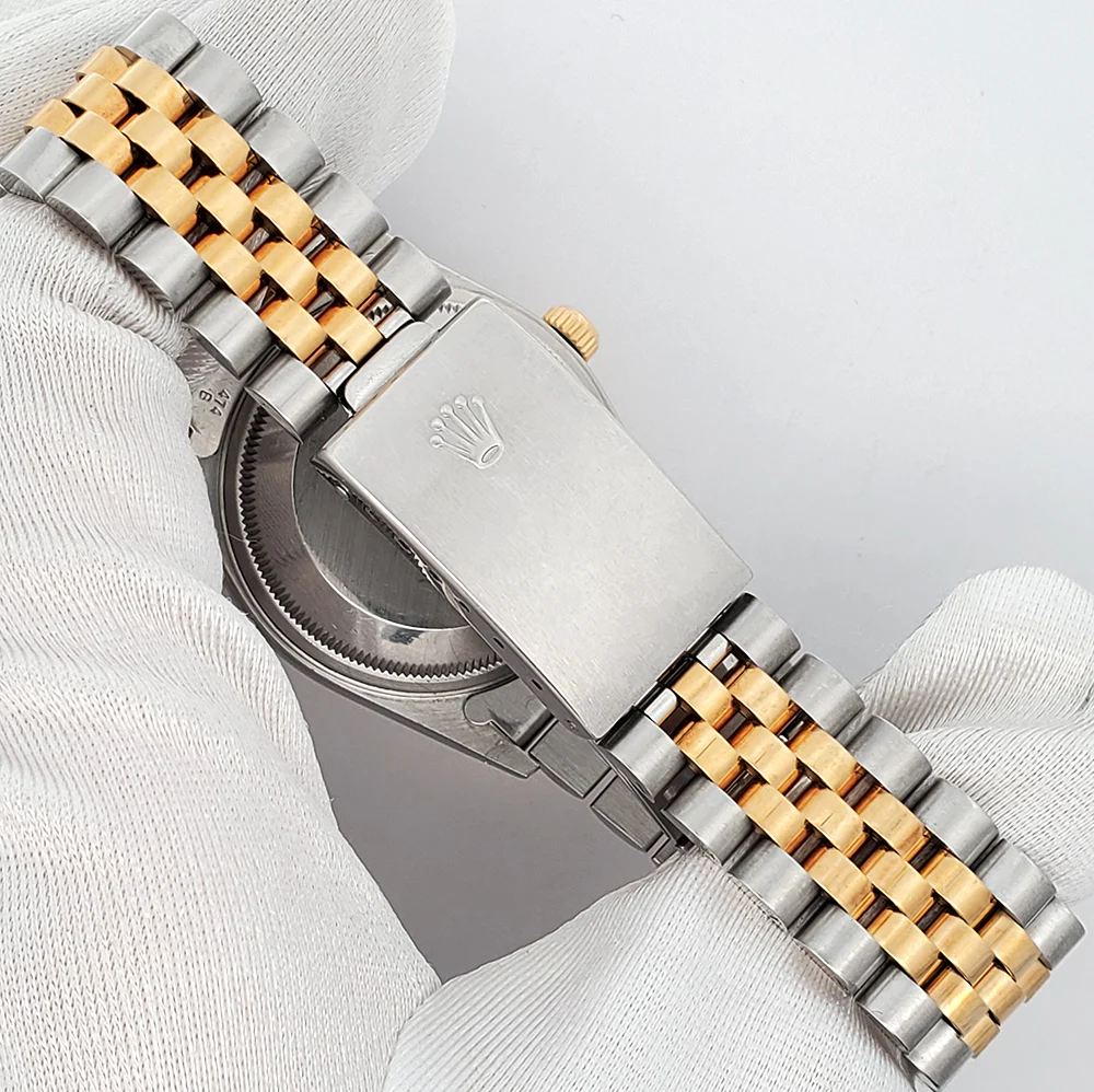 Rolex Date 34mm White Arabic Index Dial 2-Tone Yellow Gold/Steel Jubilee 15223 Watch - Image 5