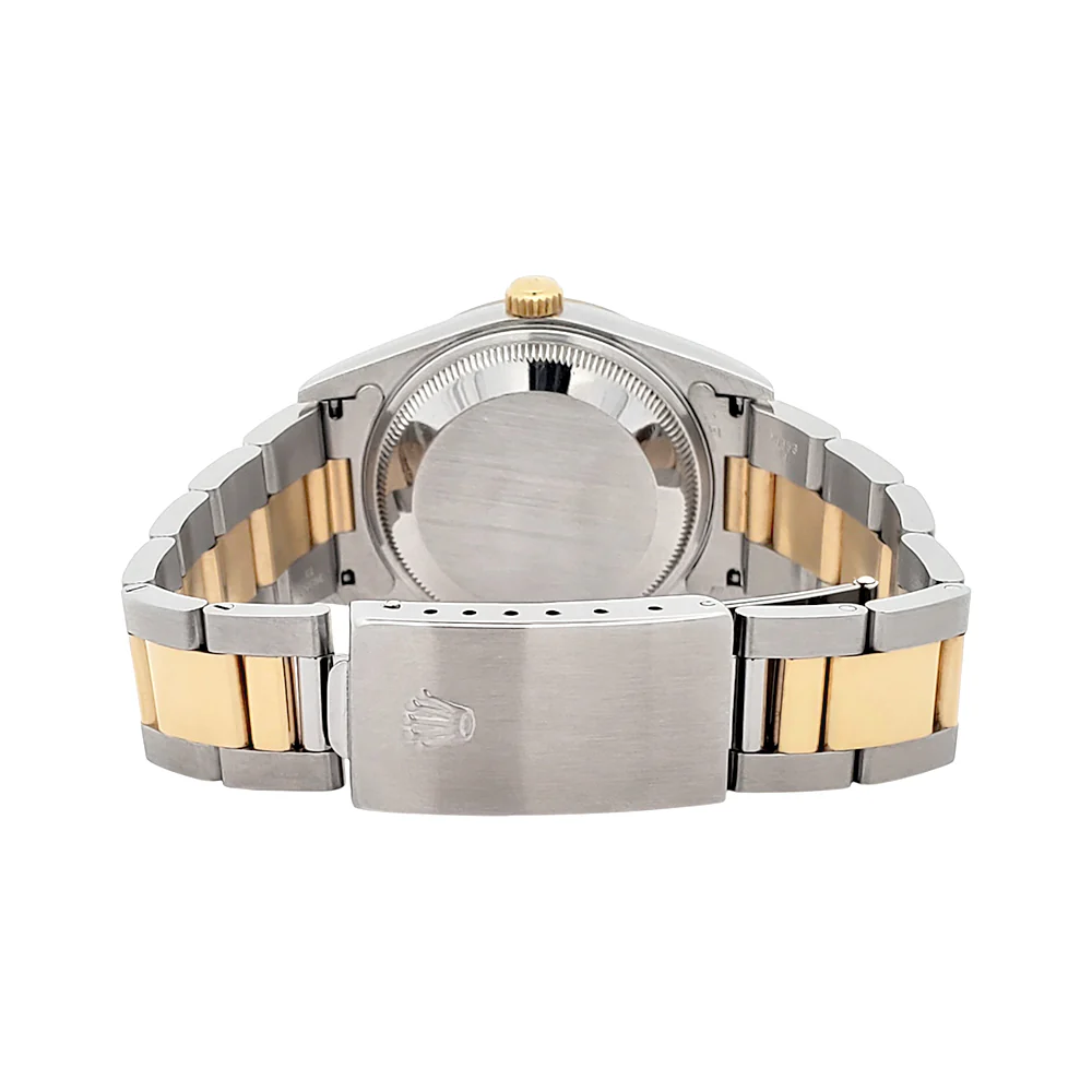 Rolex Date 34mm White Roman Dial 2-Tone Yellow Gold/Steel Oyster 15223 Watch - Image 5