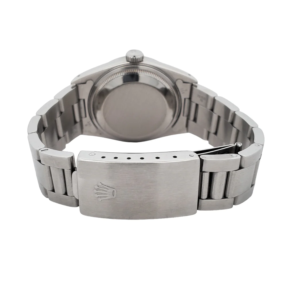 Rolex Date 34mm White Roman Smooth Bezel Steel Watch 15200 - Image 5