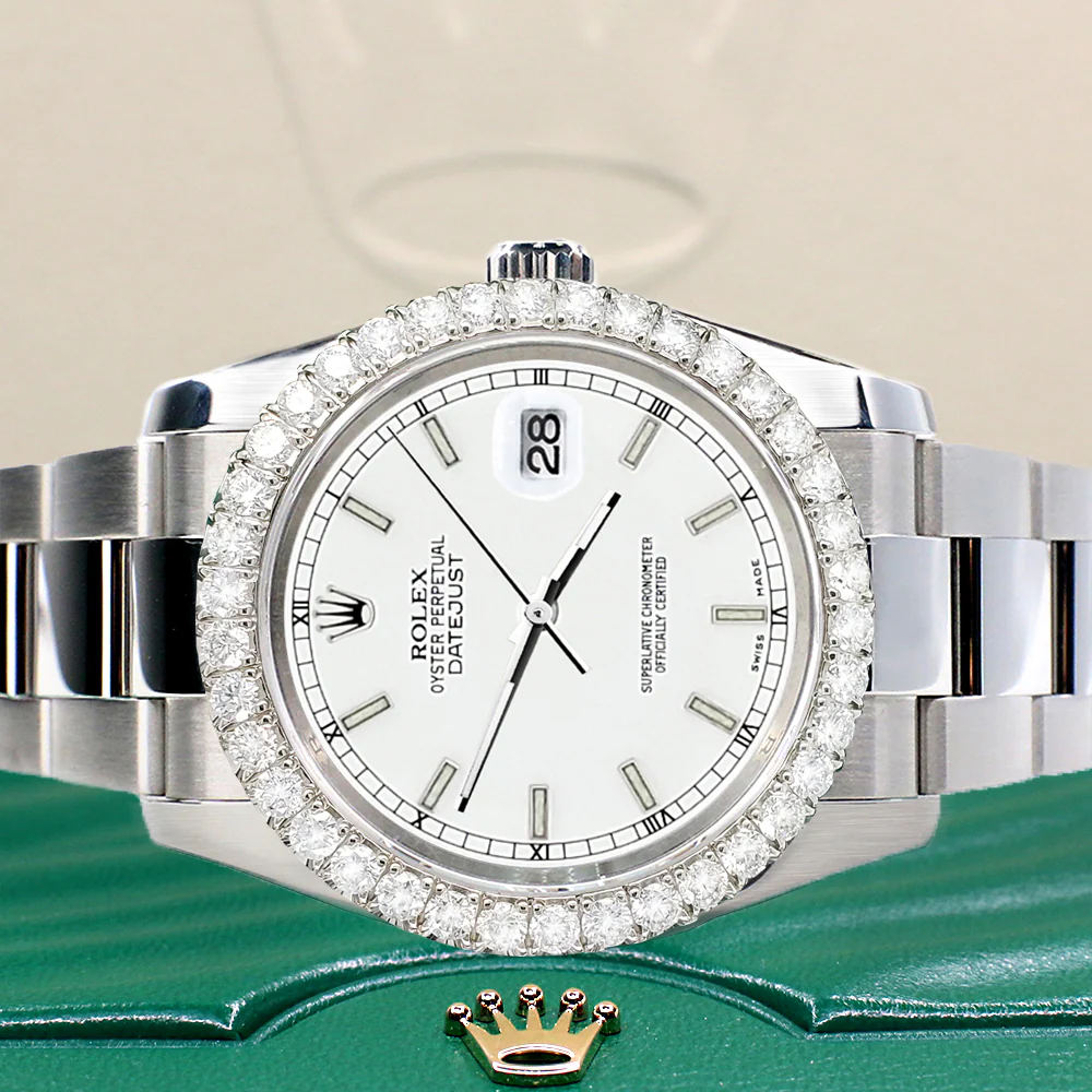 Rolex Datejust 116200 36mm 2.7ct Diamond Bezel/White Index Dial Steel Oyster Watch - Image 6
