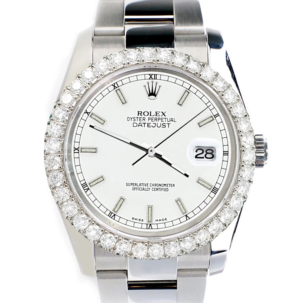 Rolex Datejust 116200 36mm 2.7ct Diamond Bezel/White Index Dial Steel Oyster Watch - Image 7