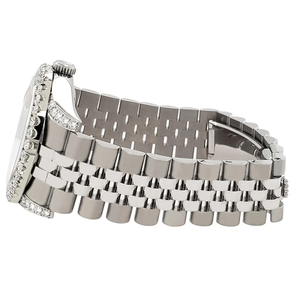 Rolex Datejust 116200 36mm 3.9CT Diamond Bezel/Lugs/Blue Roman Dial Steel Watch - Image 4