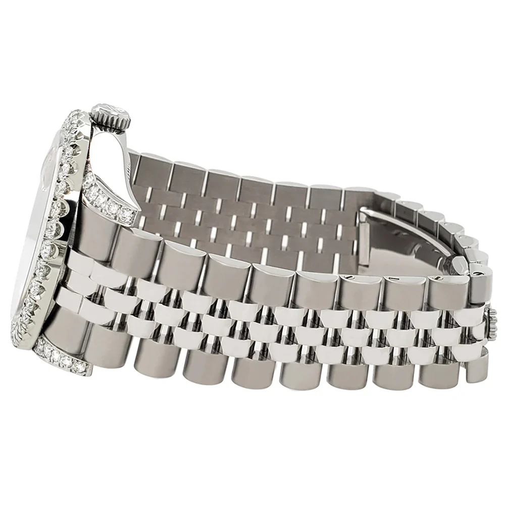 Rolex Datejust 116200 36mm 3.9CT Diamond Bezel/Lugs/Silver Tuxedo Dial Steel Watch - Image 5