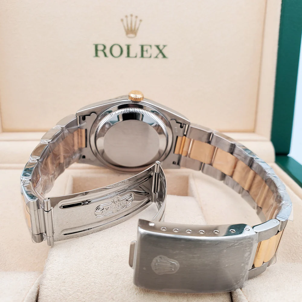 Rolex Datejust 16233 36mm White Roman Dial Yellow Gold And Steel Oyster Watch Box Papers - Image 6