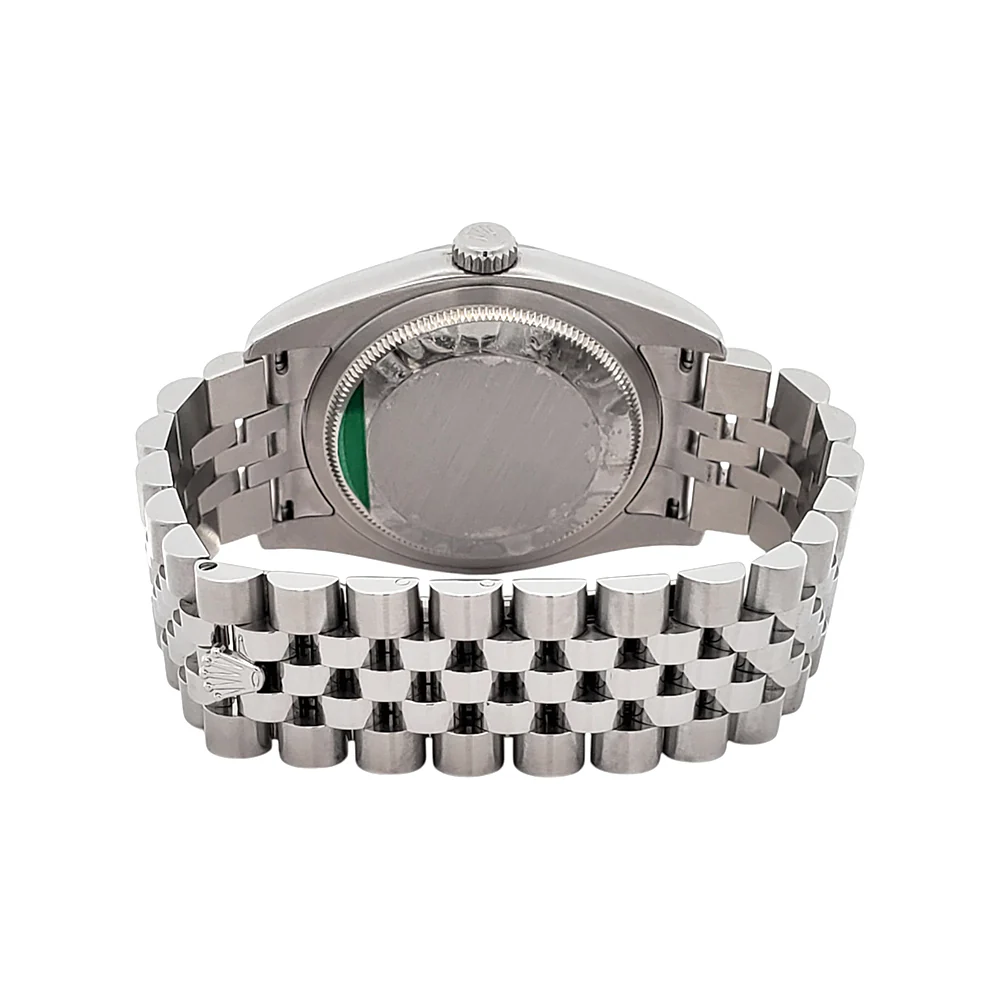 Rolex Datejust 116234 Cream Jubilee Dial White Gold Fluted Bezel Steel 36mm Watch - Image 6