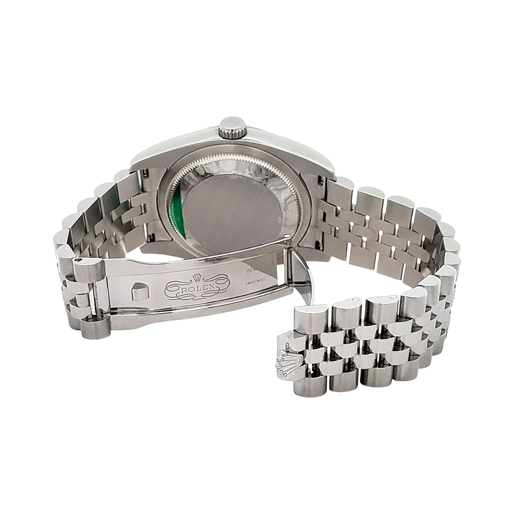 Rolex Datejust 116234 Cream Jubilee Dial White Gold Fluted Bezel Steel 36mm Watch - Image 7