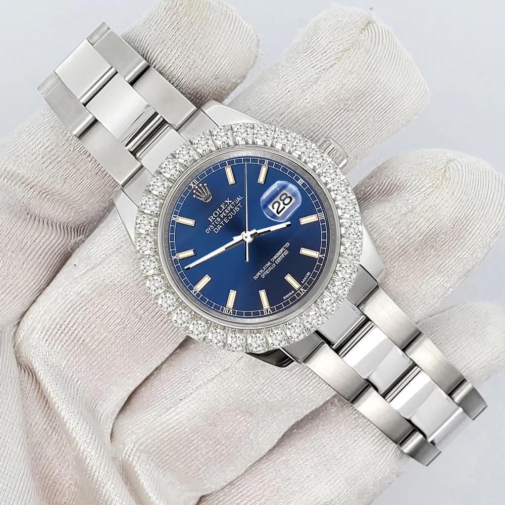 Rolex Datejust 178240 31mm Blue Index Dial 2.25ct Diamond Bezel Steel Watch - Image 3