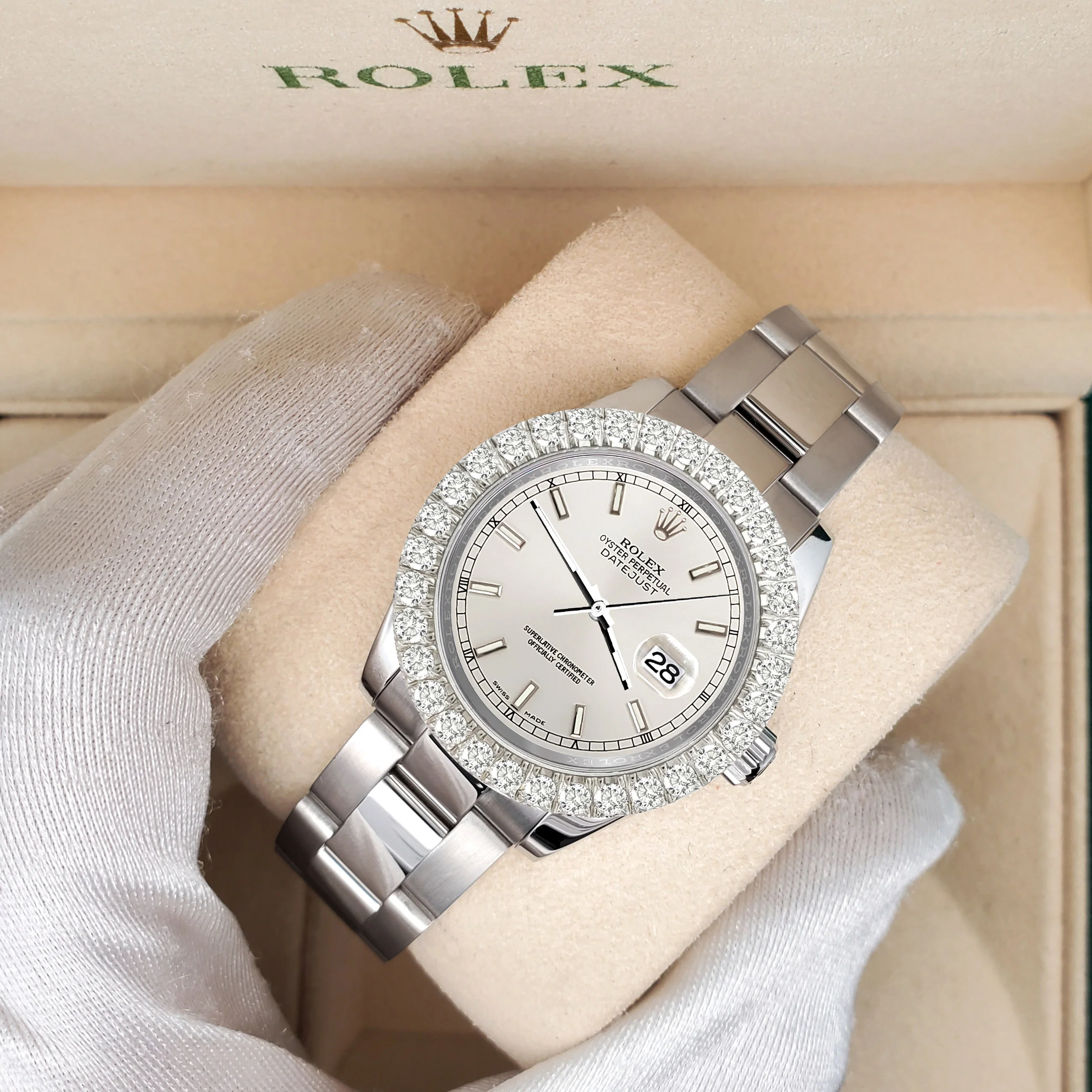 Rolex Datejust 178240 31mm Silver Index 2.25ct Diamond Bezel Steel Watch - Image 2