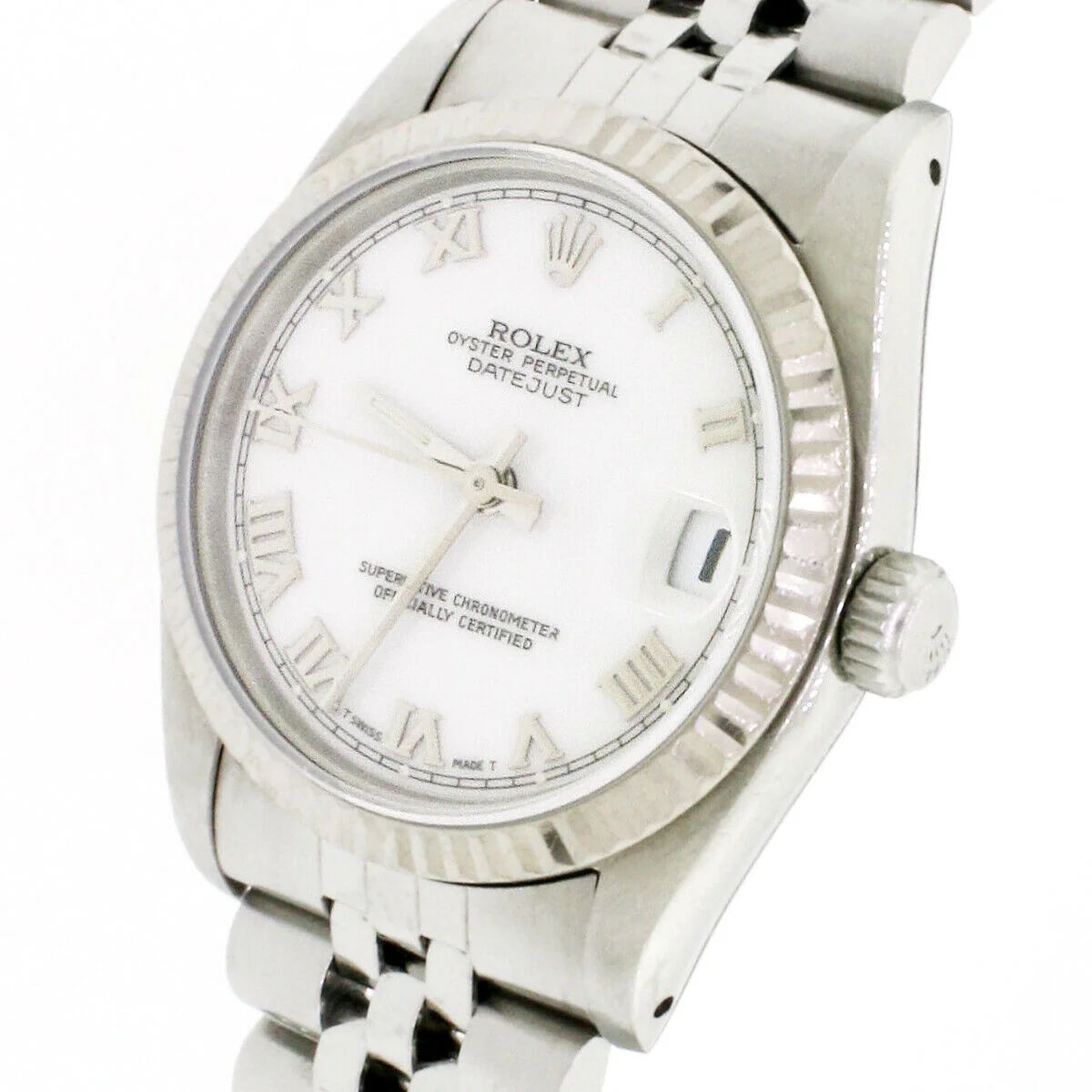 Rolex Datejust 18K/SS White Roman Dial 31mm Midsize Watch 68274 - Image 6
