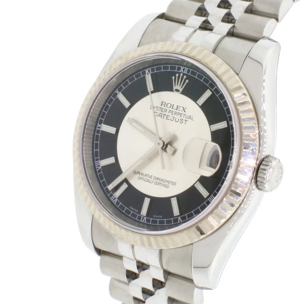 Rolex Datejust 18K White Gold/Stainless Steel Tuxedo Dial 36MM Automatic Mens Watch 116234 - Image 7