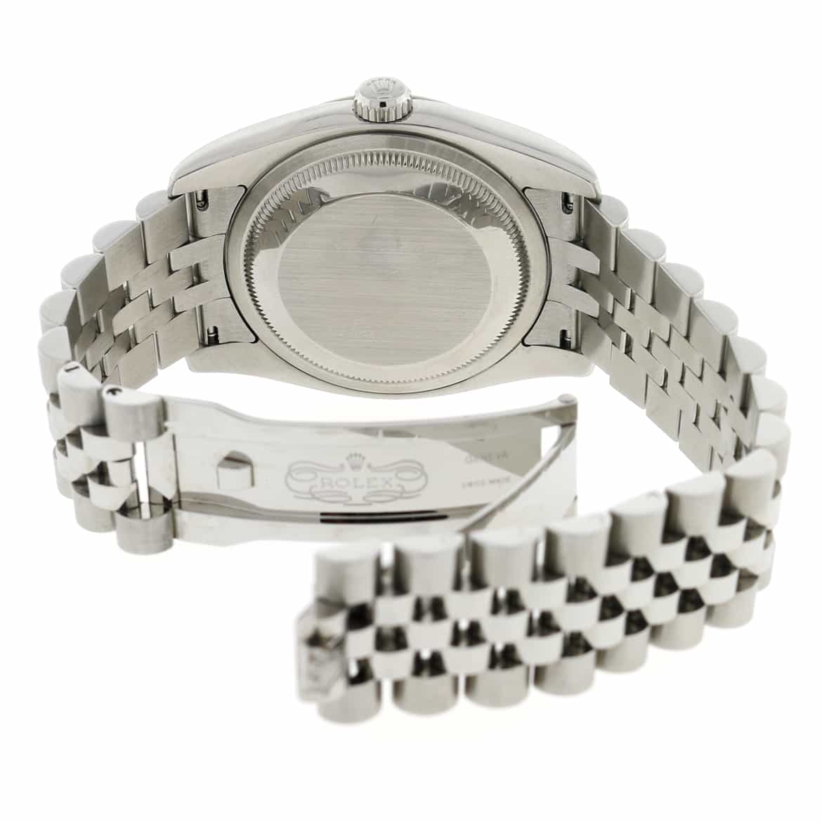 Rolex Datejust 18K White Gold Bezel Tuxedo Dial 36MM Automatic Stainless Steel Mens Watch 116234 - Image 8