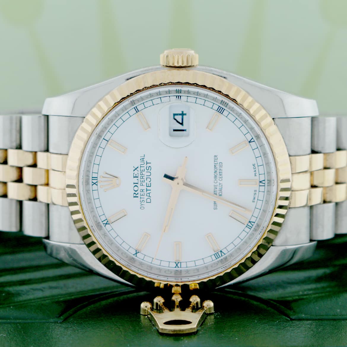 Rolex Datejust 2-Tone 18K Everose Gold & Stainless Steel Original White Stick Dial 36MM Automatic Jubilee Mens Watch 116231 - Image 2