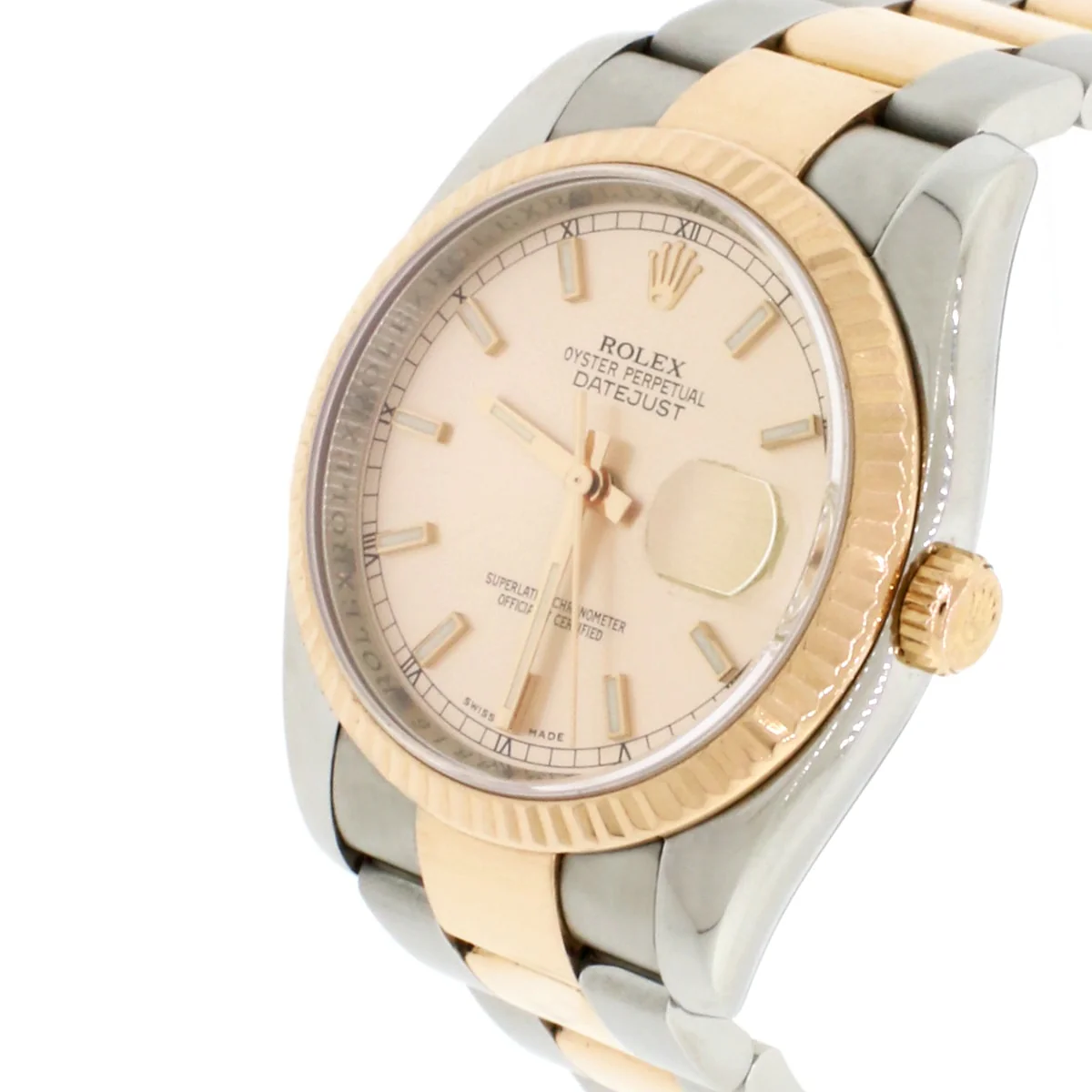 Rolex Datejust 2-Tone 18K Rose Gold/Stainless Steel Oyster Pink Dial 36MM Automatic V Serial Mens Watch 116231 - Image 4